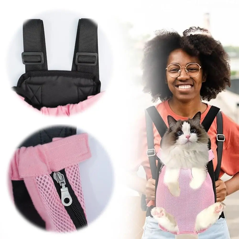 Adjustable Pet Backpack Double Shoulder Breathable Cat Carrier Bag Dog Carrier Backpack for Small Dog Cat Outdoor Accessories