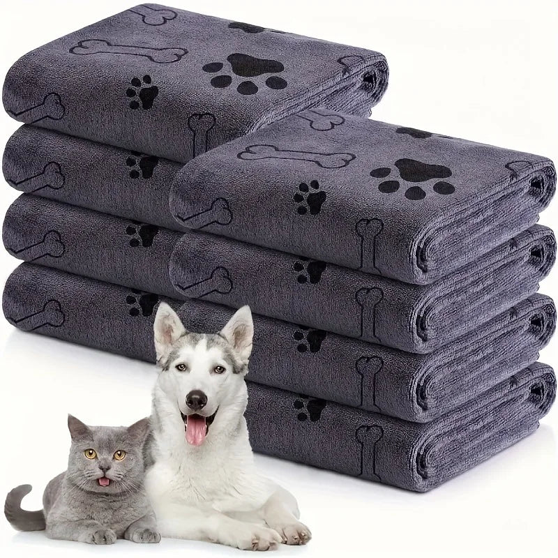 1/3pcs Quick-Dry Superabsorbent Microfiber Dog Towel- Fast-Drying,Soft & Durable with Paw Print & Bone Pattern for All Dog Sizes