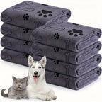 1/3pcs Quick-Dry Superabsorbent Microfiber Dog Towel- Fast-Drying,Soft & Durable with Paw Print & Bone Pattern for All Dog Sizes