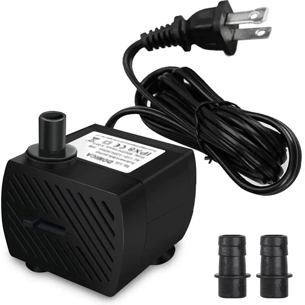 Submersible Aquarium Water Pump (3–25W, EU 220V & US 110V, Multi-Size Fountain Pump)
