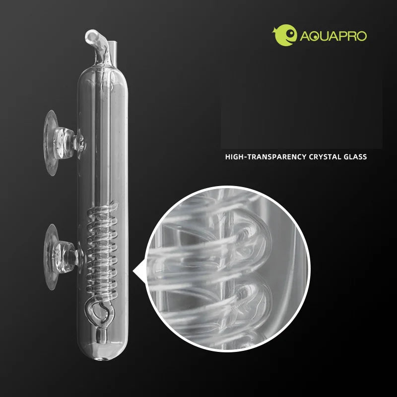 Glass CO2 Bubble Counter & Diffuser (Spiral Design, Aquarium Carbon Dioxide Recorder)