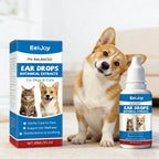 EelJoy Pet Ear Drops Dissolve Ear Wax Odor Remover Anti Itching Natural Non Irritating Hypoallergenic Ear Cleaner for Dogs Cats