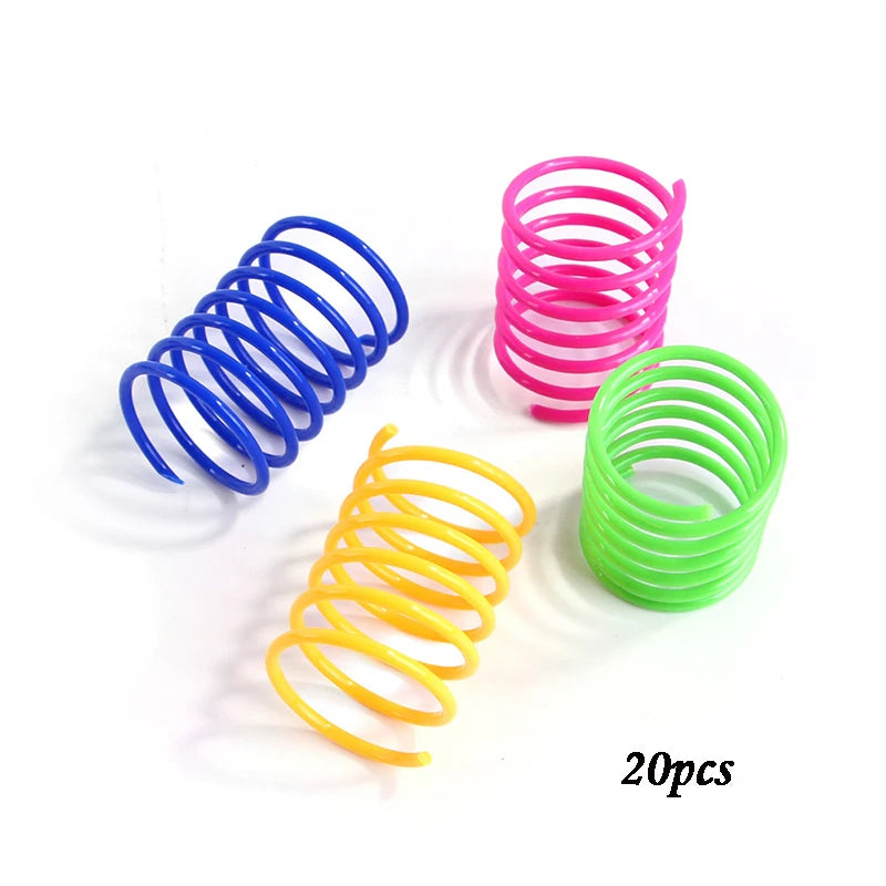 Heavy-Gauge Colorful Cat Spring Coil Toy Set (4–20 Pack)