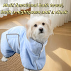 Super Absorbent Microfiber Pet Bathrobe Quick-Drying Soft Comfortable Towel Drying Robe Adjustable Hook And Loop Pet Supplies