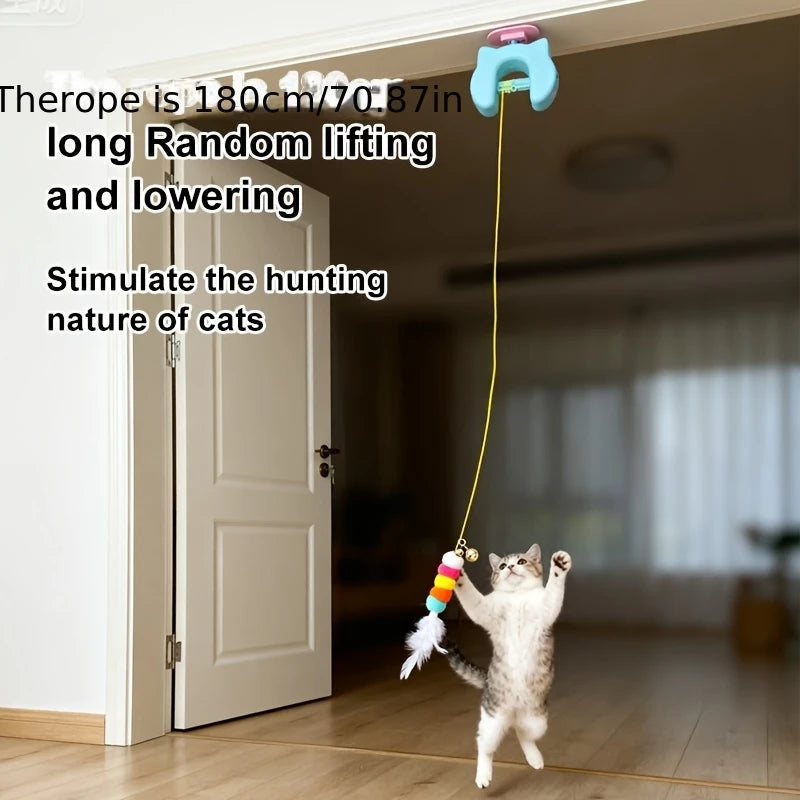Automatic Retractable Smart Cat Teaser Toy — Electric Hanging Swing Toy for Indoor Cats