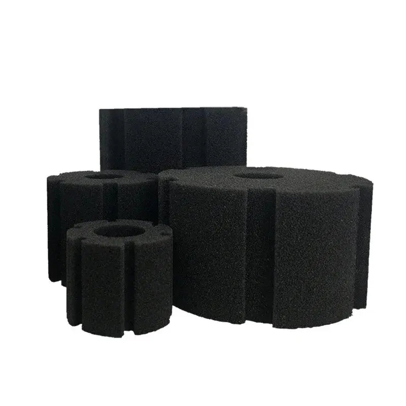 Black Bio Sponge Aquarium Filter (Air Pump Driven, Corner Skimmer, Biochemical Media)