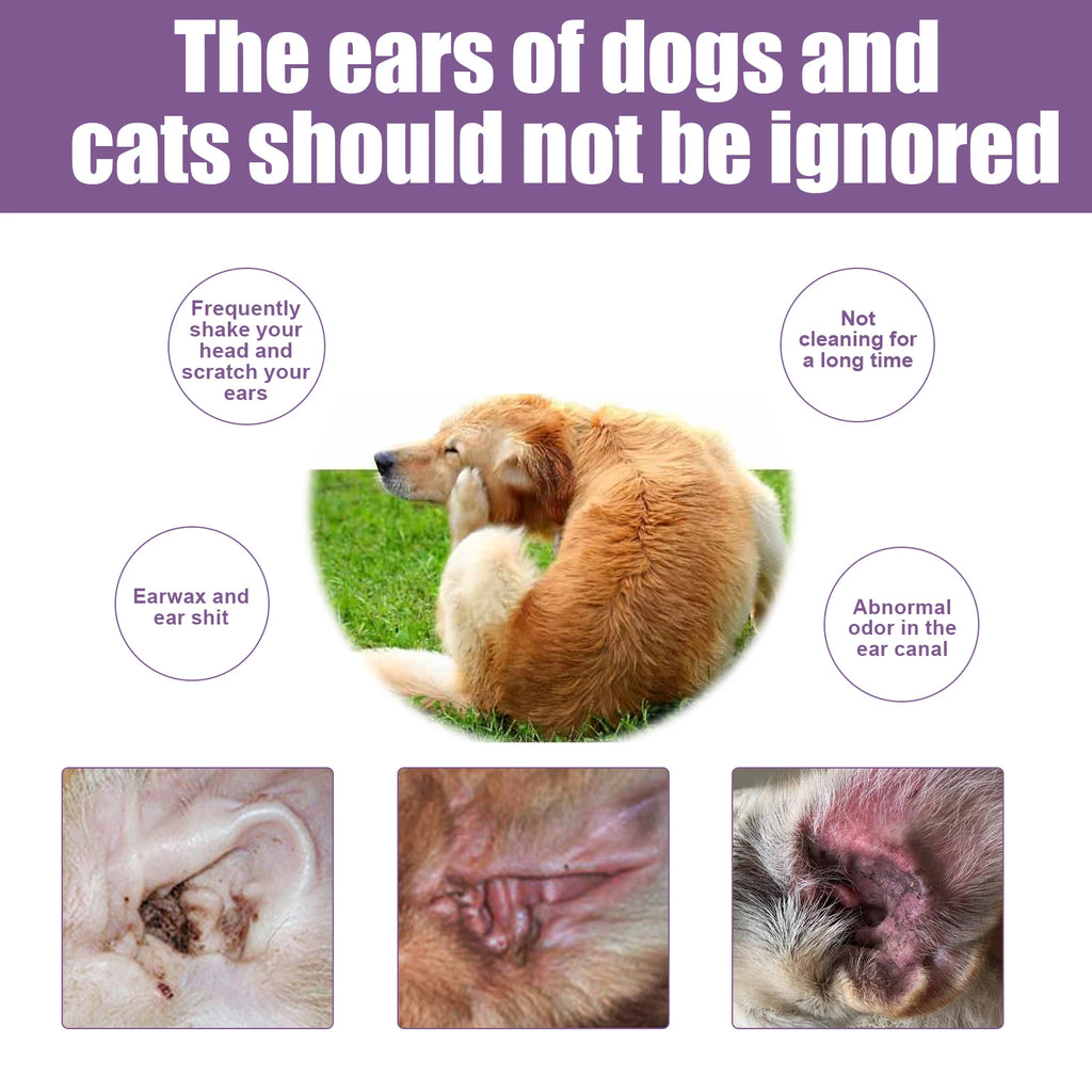 Ear Cleaner Pet Ear Drops For Infections Control Yeast Mites Ear Mites And Ear Wax Itching 118ml