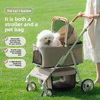 Medium and large pet cart, dog out cart, cat cart foldable, large space, lightweight and separable basking pet cart t