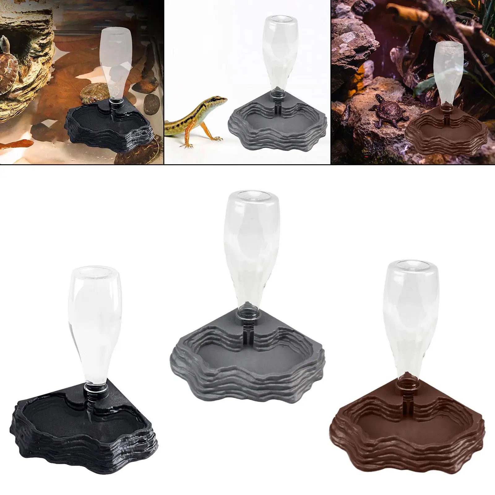 Automatic Reptile Water Dispenser Tank Accessories 400ml Capacity Terrarium Watering Bowl for Lizards Gecko Bearded Dragons