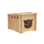 Solid Wood Cat Villa with Integrated Scratching Board (All-Season)