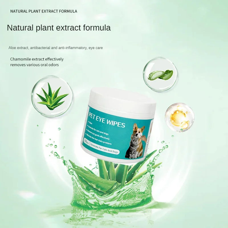 Eye Wipes Tartar Removal Pet Grooming Wet Tissue Clean Care Cats Dogs Pet Cleaning Supplies Eliminator