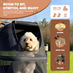 Premium Dog Stroller for Pets up to 55lbs Dog Stroller for Medium Dogs All-Terrain pet Stroller with Carbon Steel Frame and Bre