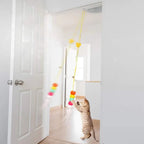 Elastic Rope Hanging Cat Teaser Toy — Feather & Bell Swing Toy for Self-Play Kittens