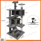 55in Cat Tree Activity Center with Condo & Perches
