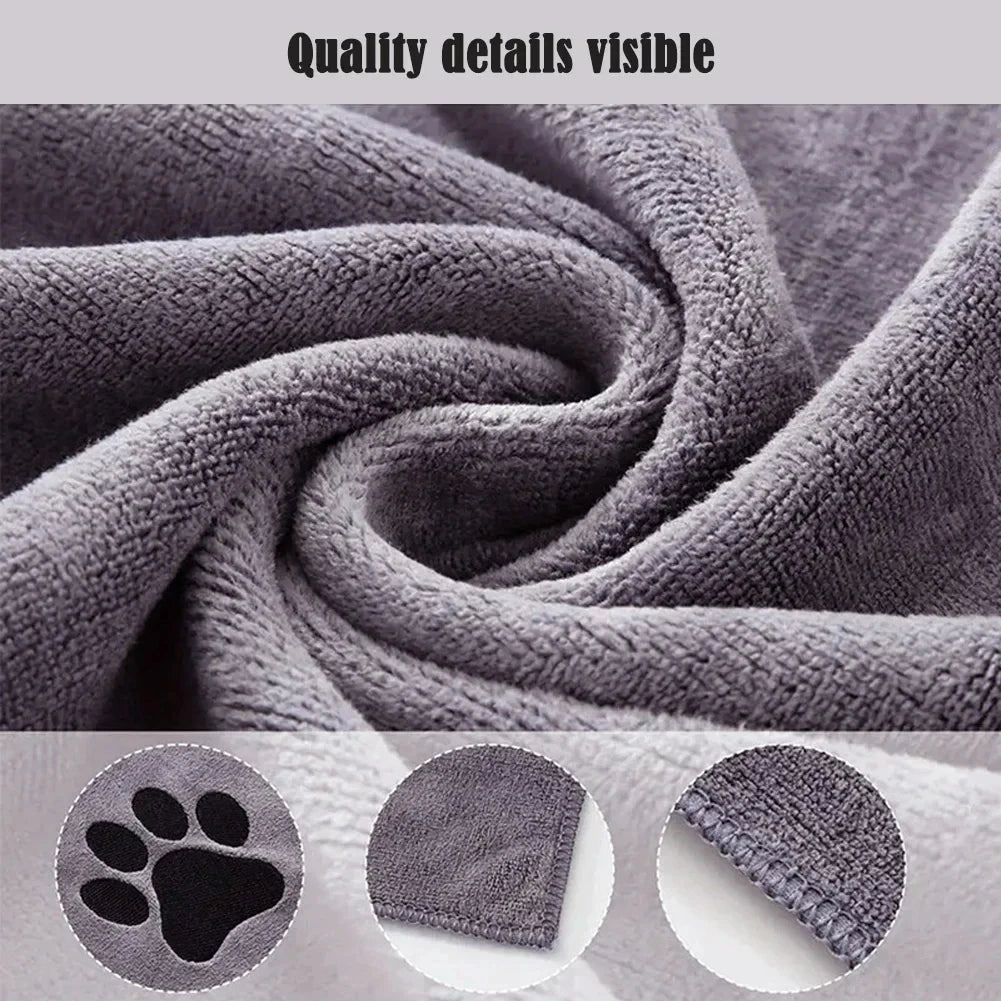 Microfiber Pet Bath Towel, Soft Super Absorbent Quick Dry Towel for Dogs Cats, 2 Sizes Available, Pet Grooming Supplies