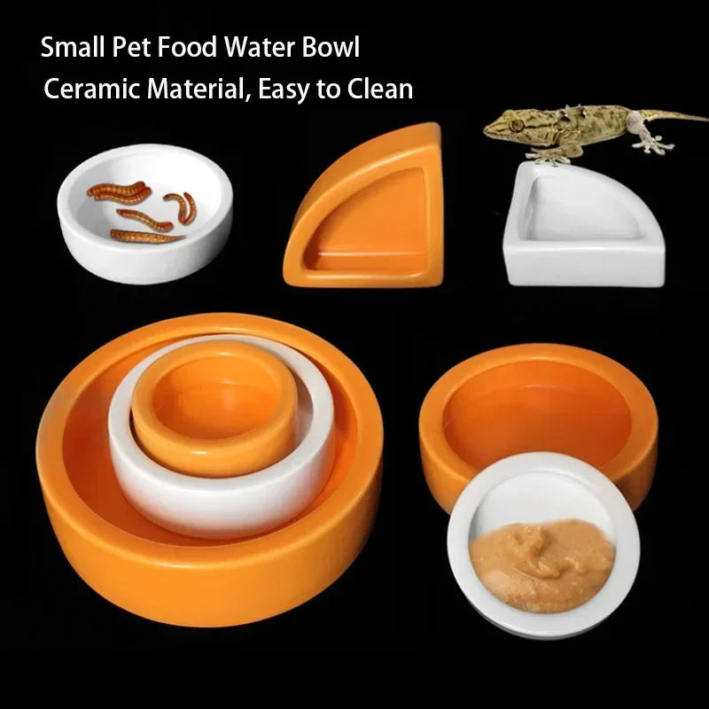 Ceramic Aquarium Pet Reptile Feeder Bowl Basin Food Water Pot Reptile Turtle Tortoise Scorpion Lizard Crabs Supplies 6.8cm