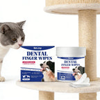 Eeljoy Dog Teeth Cleaning Finger Wipes Lasting Freshing Breath Reducing Plaque Gentle Cat Pets Brushing Tooth Clean Wipe 50pcs