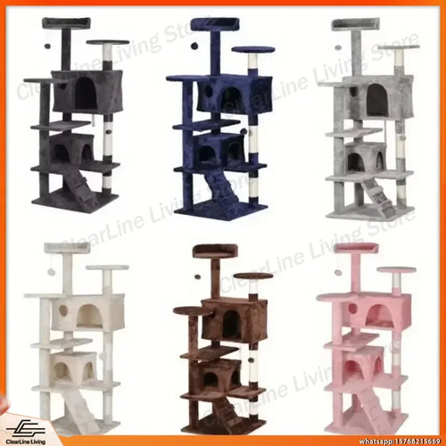 55in Cat Tree Activity Center with Condo & Perches