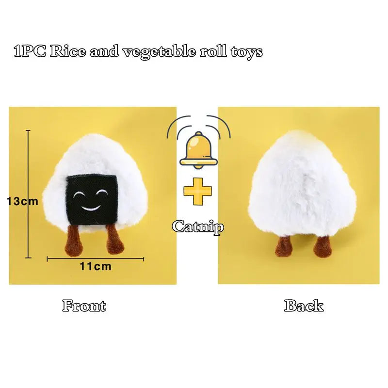 Catnip Squeaky Cat Plush Toy with Bell — Cute Interactive Kitten Toy with Built-In Sound