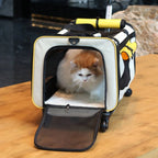 Collapsible Pet Trolley Carrier Zipper Openings Soft-Sided Pet Trolley Top Carry Handles Breathable