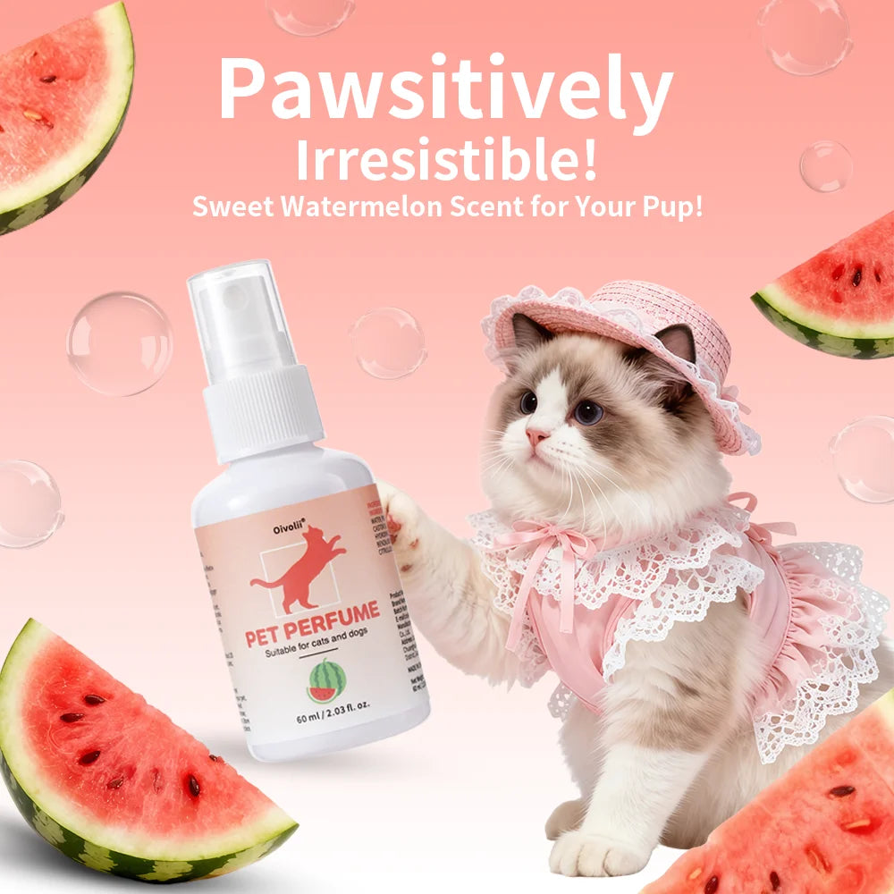Watermelon Scent Pet Perfume Cologne Long Lasting Fragrance Deodorizing Freshening Spray for Dogs And Cats Home Pet Care