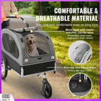 2-in-1 Pet Stroller and Dog Bike Trailer with Quick Release Wheels Foldable Bicycle Carrier for Dogs Cats 30-50kg Pet