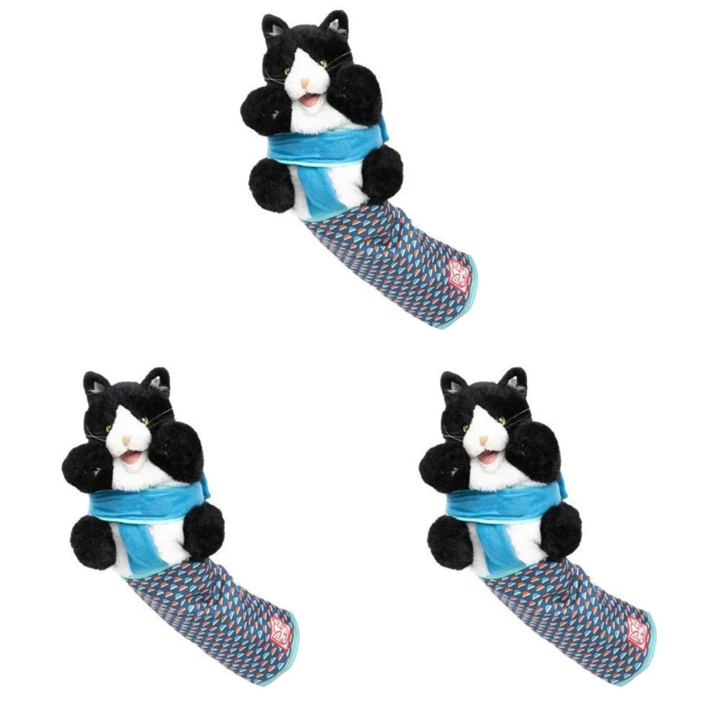 Cat & Dog Wrestling Hand Puppet Glove Toy — Padded Interactive Play Puppet