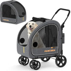 PAWZIDEA 3-in-1 Large Dog Stroller with Detachable Carrier up to 80lbs Portable Dog Car Crate and Travel Kennel Foldable Pet St