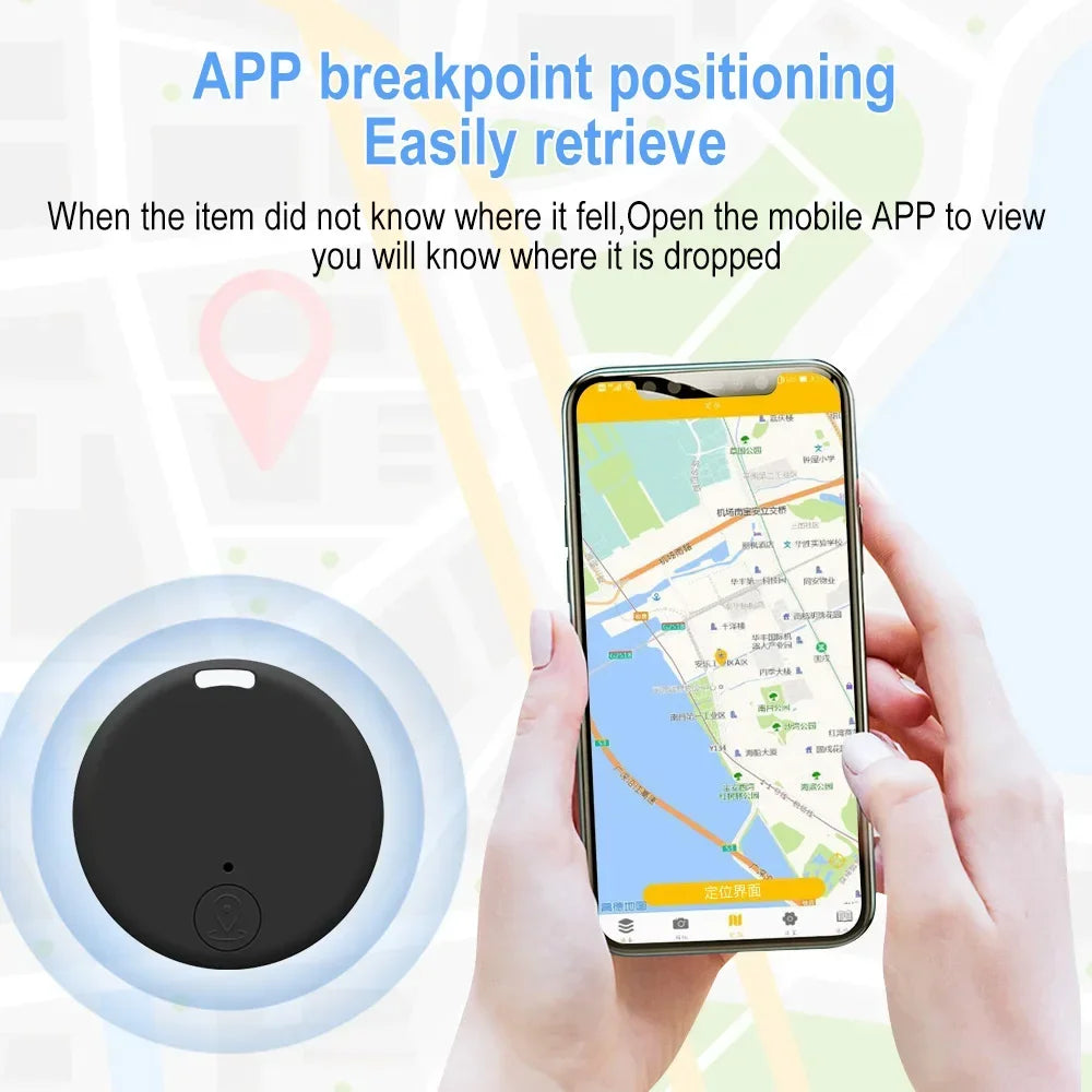 Mini Bluetooth GPS Tracker Tag for Kids, Pets & Belongings - Anti-Loss Key Finder Location Device