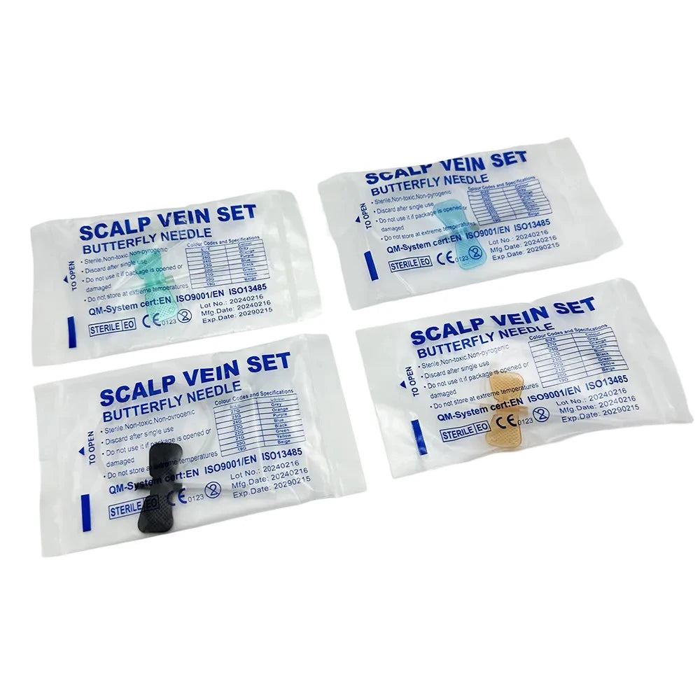 Double-Wing Blood Infusion Needles, Bulk Lot (50-Pack)