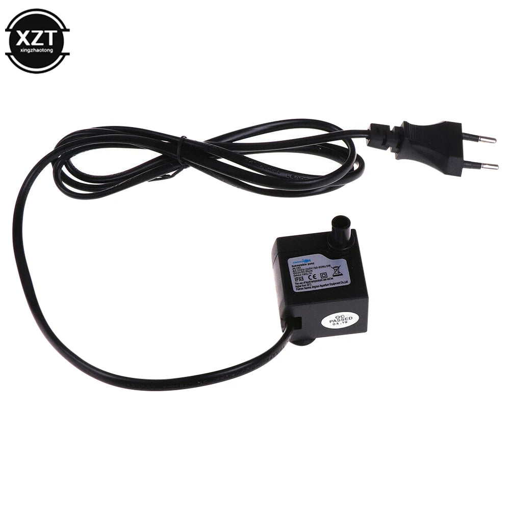 Compact Submersible Filter Pump (1.1M Cord, AC 220V, 3W, Fish Tank Water Pump)
