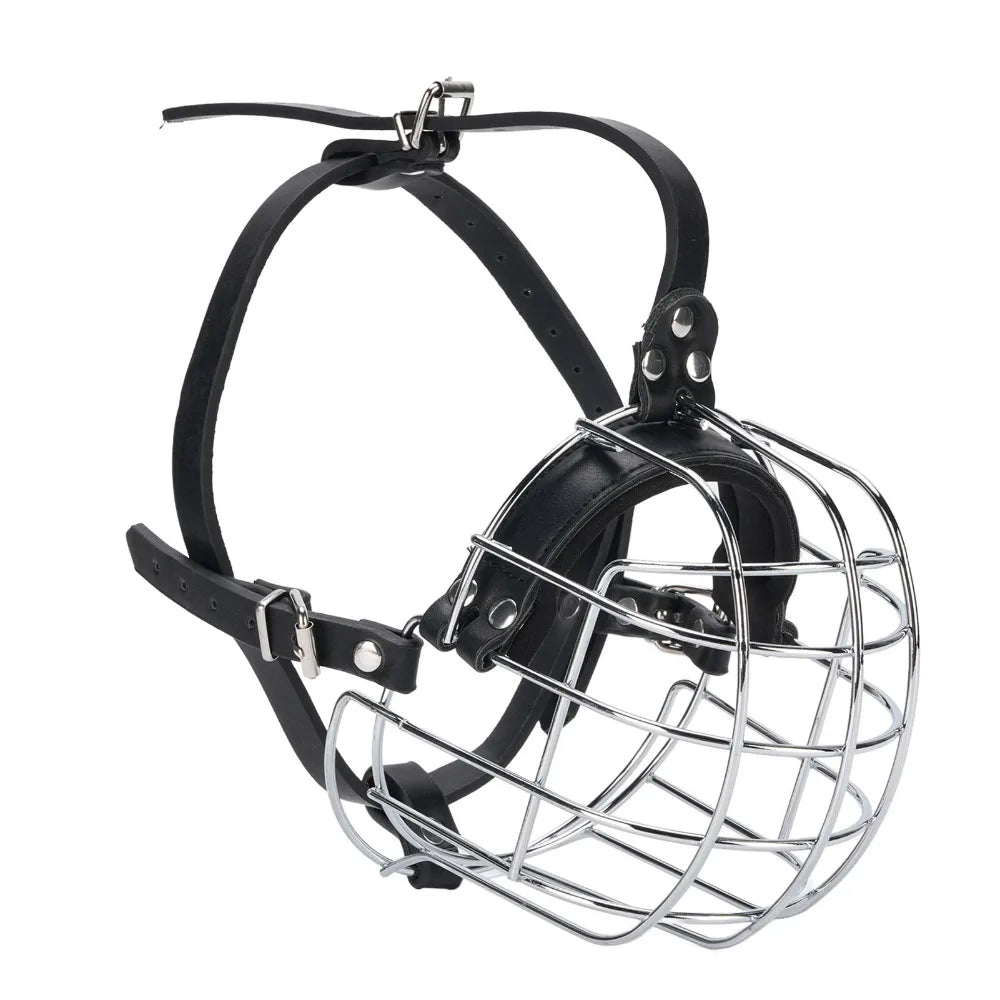 Metal Basket Dog Muzzle (Vet Visit, Anti-Eat, Easy Clean)