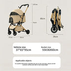 Pet Stroller One Button Foldable Cat Dog Outdoor Travel Cross Border Pet Stroller Pet Trolley Stroller for Dog Puppy Stroller