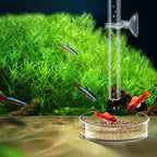 Acrylic Aquarium Shrimp Feeding Dish & Tube (Transparent, 20–30cm, Snail & Shrimp)