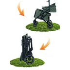 Double Pet Stroller for Dogs and Cats Travel Carriage with Safety Beltsand 4 Lockable Wheels  Foldable for Multi-Pet Medium