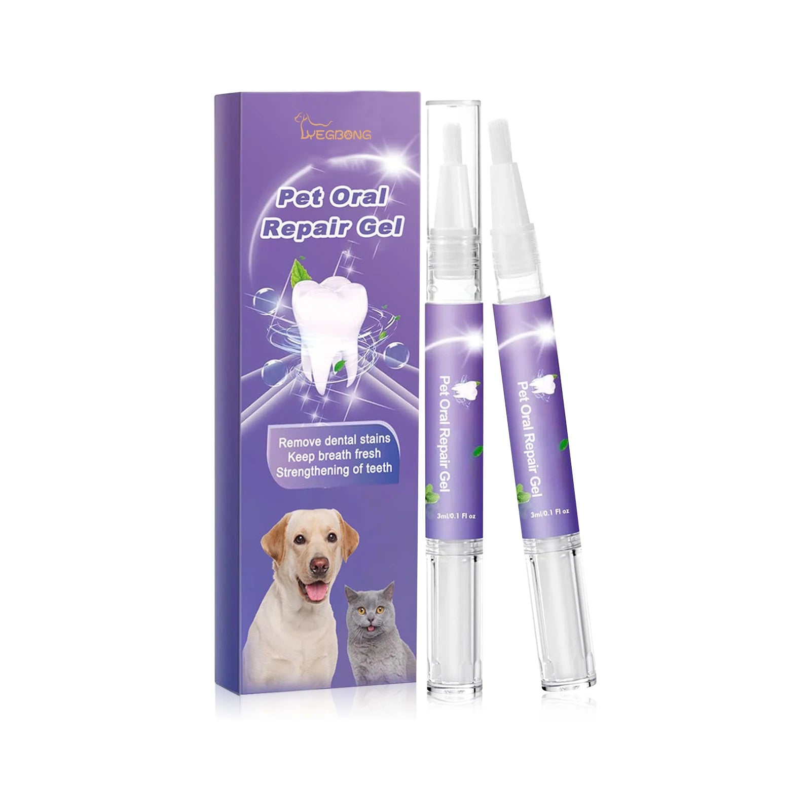 Pet Oral Repair Gel Stain Cleaner Remove Dental Stains Eliminating Odors Freshens Breath Reduce Pet Yellow Teeth Cleaning Pen