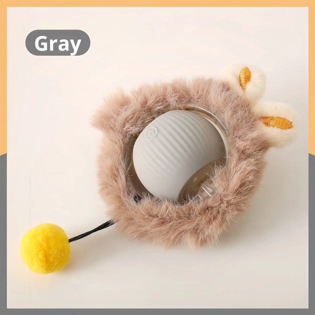 Auto Bouncing Ball Cat Toy with Rope — Type-C Rechargeable Motion-Activated 3-Mode Interactive Toy