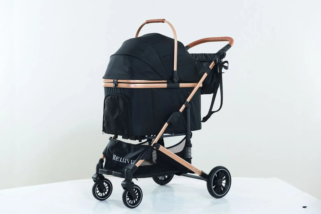 2025 Lightweight Foldable Pet Stroller for Dogs & Cats - Portable Outdoor Travel Carrier