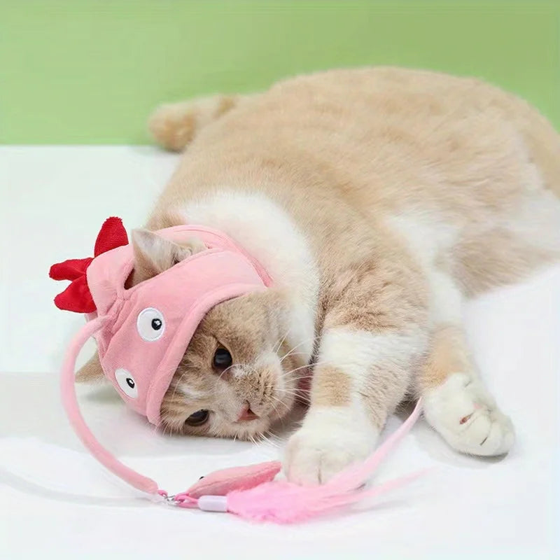 Adjustable Cat Headwear Teaser Toy — Interactive Cosplay Accessory for Endless Fun