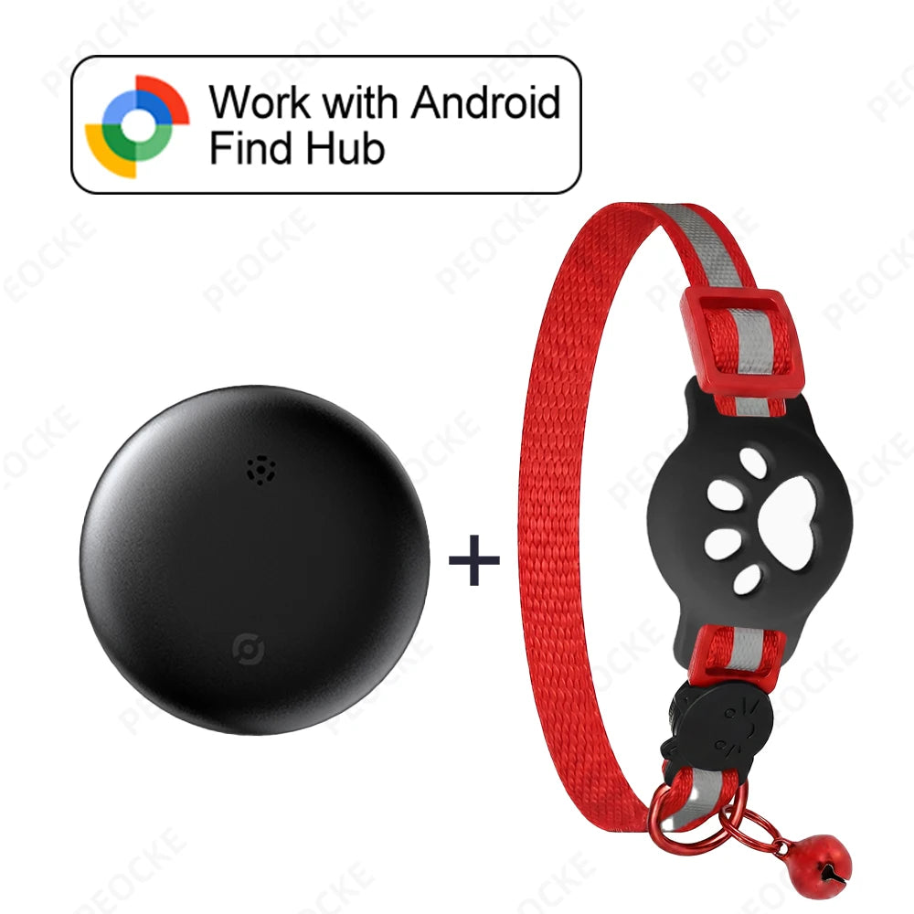 Reflective GPS Cat Collar Tracker with Safety Buckle - Waterproof Anti-Loss Kitten Locator for Android
