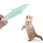 Silicone Shark Catnip Cat Toy Stick — Mint-Infused Fish Bite Fun Cat Snack & Play Toy