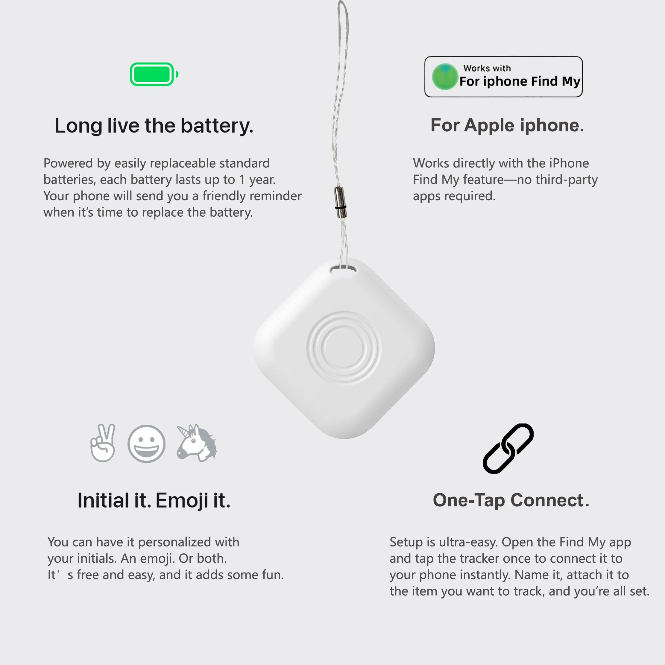 2-Pack Smart Tags for Apple Find My - Mini GPS Tracker for Pets, Keys & Luggage