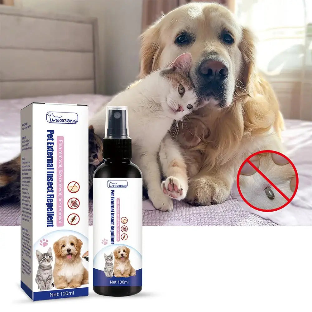 Pet Dog Cat Anti Flea Drops 100ml Insectcide Flea Lice Insect Remover Spray Flea And Tick Concentrate Formula Pet Flea Remover