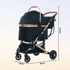 2025 Lightweight Foldable Pet Stroller for Dogs & Cats - Portable Outdoor Travel Carrier