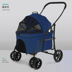 Pet Stroller for Small to Medium Dogs and Cats, Foldable and Detachable, Lightweight Portable Carrier, Travel Pet Carriage