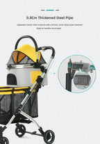Pet Stroller Double Deck, Shock Absorbing Design for Dogs and Cats, Outdoor Multi-Pet Travel Carrier, Durable and Comfortable