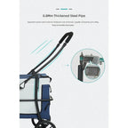 Pet Stroller Large Space, Portable Foldable Dog Cat Carrier, Detachable Design for Multiple Pets, Travel Pet Carriage