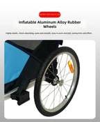 Pet Bicycle Trailer, 2-in-1 Dog Stroller, Portable Foldable Cart for Outdoor Travel, Detachable Design