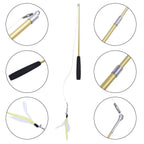 3-Section Telescopic Cat Teaser Wand — Durable Interactive Fishing Pole Stick for Cats