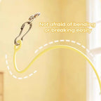 Long Rotating Feather Pole Cat Teaser with Bells & Catnip Treat Dispenser — Indoor Cat Exercise Toy
